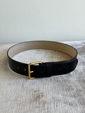 MARC BY MARC JACOBS, Made in Italy, Black Gold HW Buckle Leather Belt, Sz: S/M